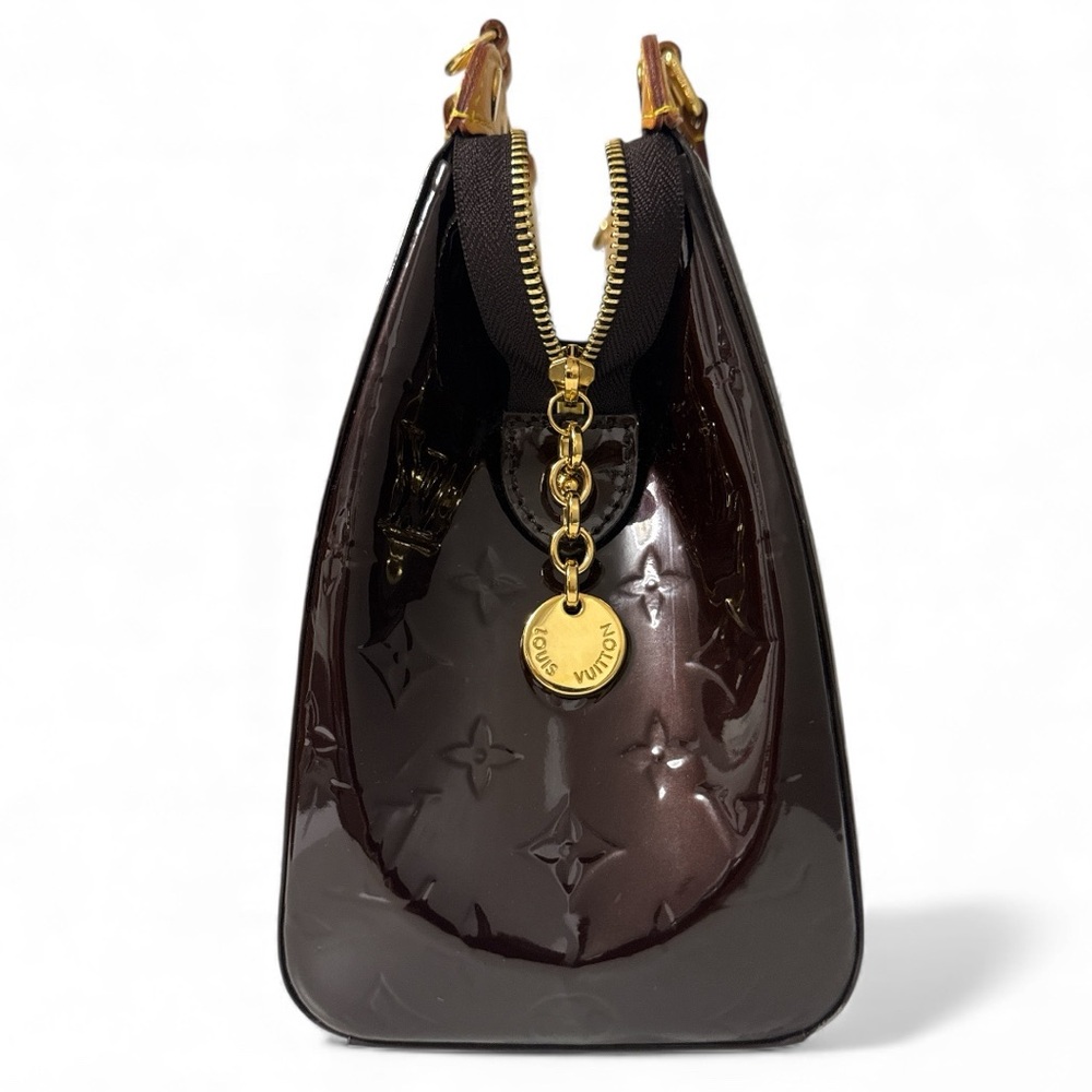 Louis Vuitton Brea MM Monogram Vernis Patent Leather Satchel | Amarante - Picture 4 of 9